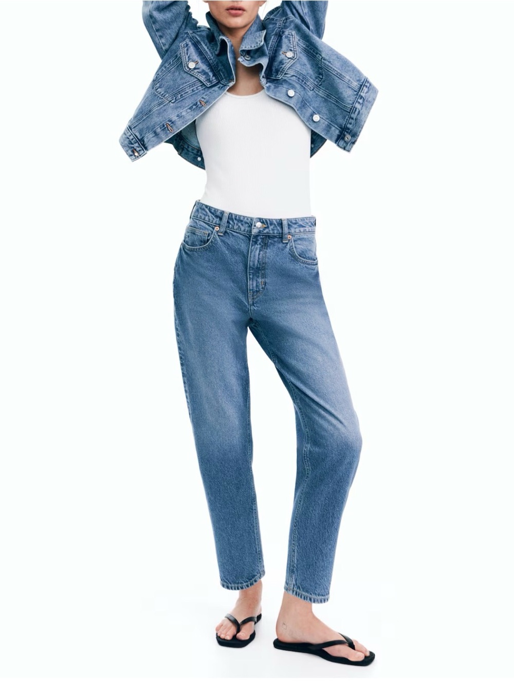 MOM SLIM-FIT HIGH-WAIST ANKLE JEANS